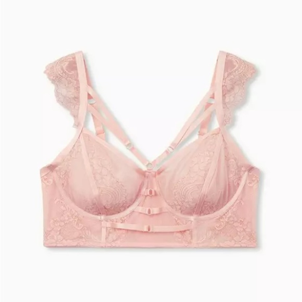 Torrid curve pink strappy lurex underwire bra 2x